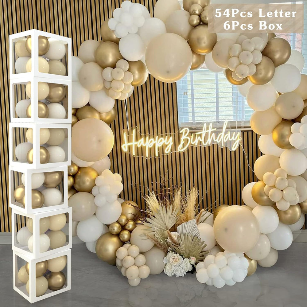 60pcs Baby Shower Decorations Neutral 6 Transparent Balloon
