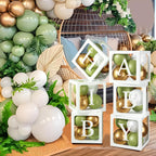 60pcs Baby Shower Decorations Neutral 6 Transparent Balloon