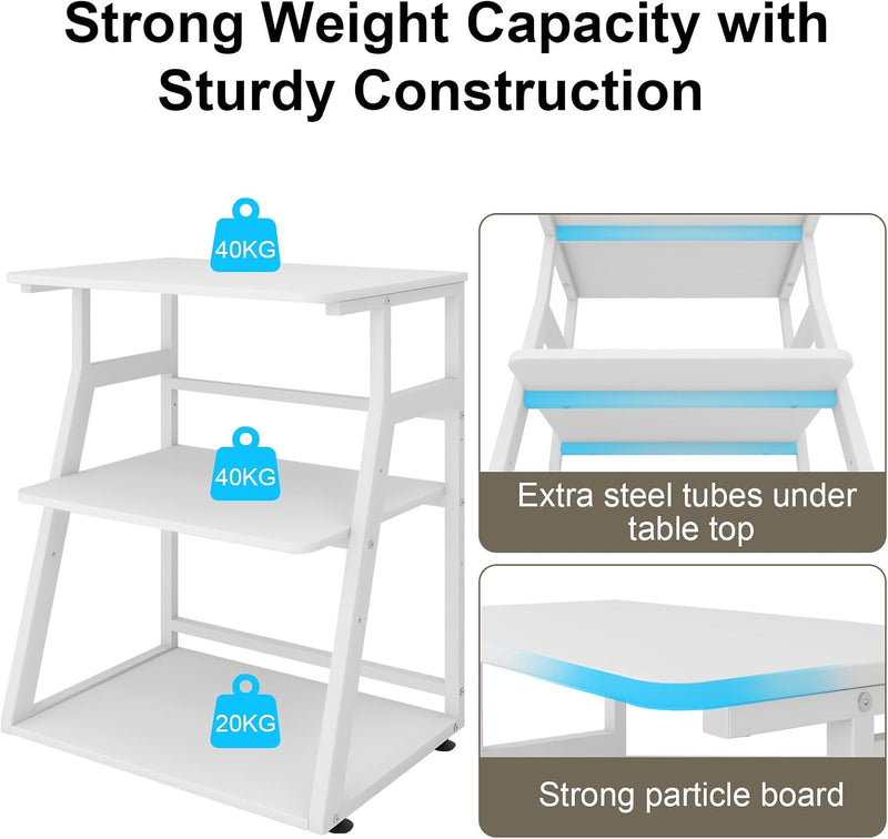 60x50x75CM Printer Stand 3 Tier Table with Storage
