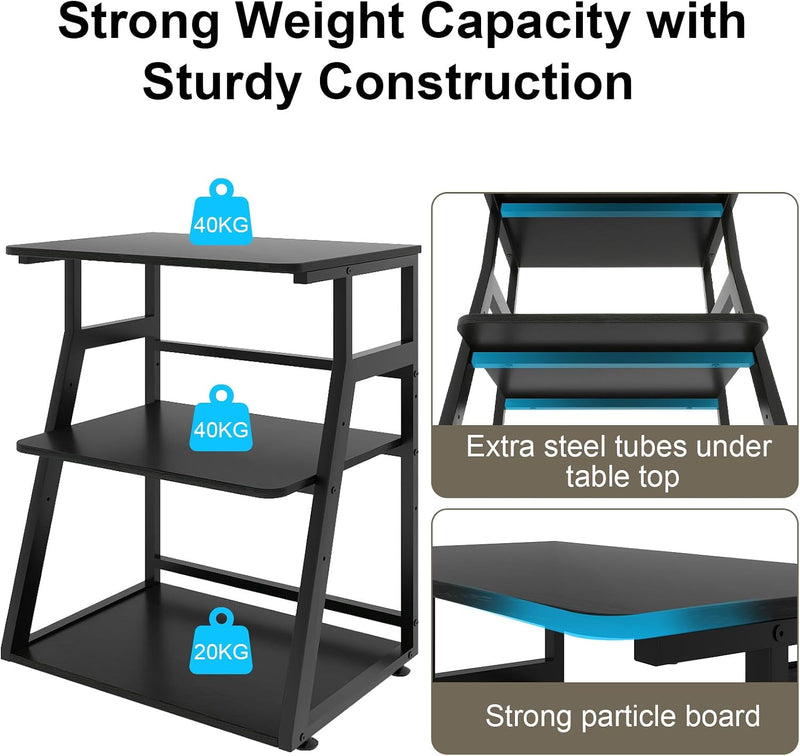 60x50x75CM Printer Stand 3 Tier Table with Storage