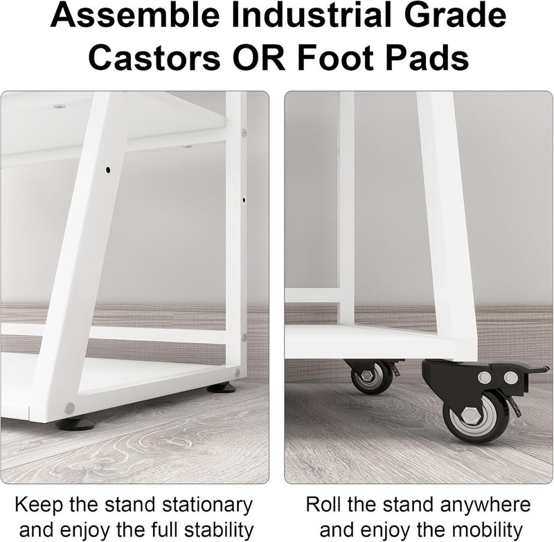 60x50x75CM Printer Stand 3 Tier Table with Storage