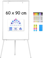 60x90CM Portable Flipchart Stand Height Adjustable Board