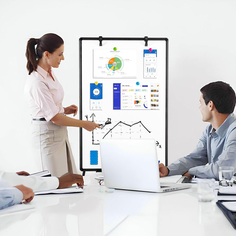 60x90CM Portable Flipchart Stand Height Adjustable Board