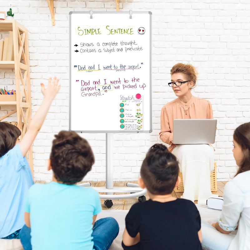 60x90CM Portable Flipchart Stand Height Adjustable Board