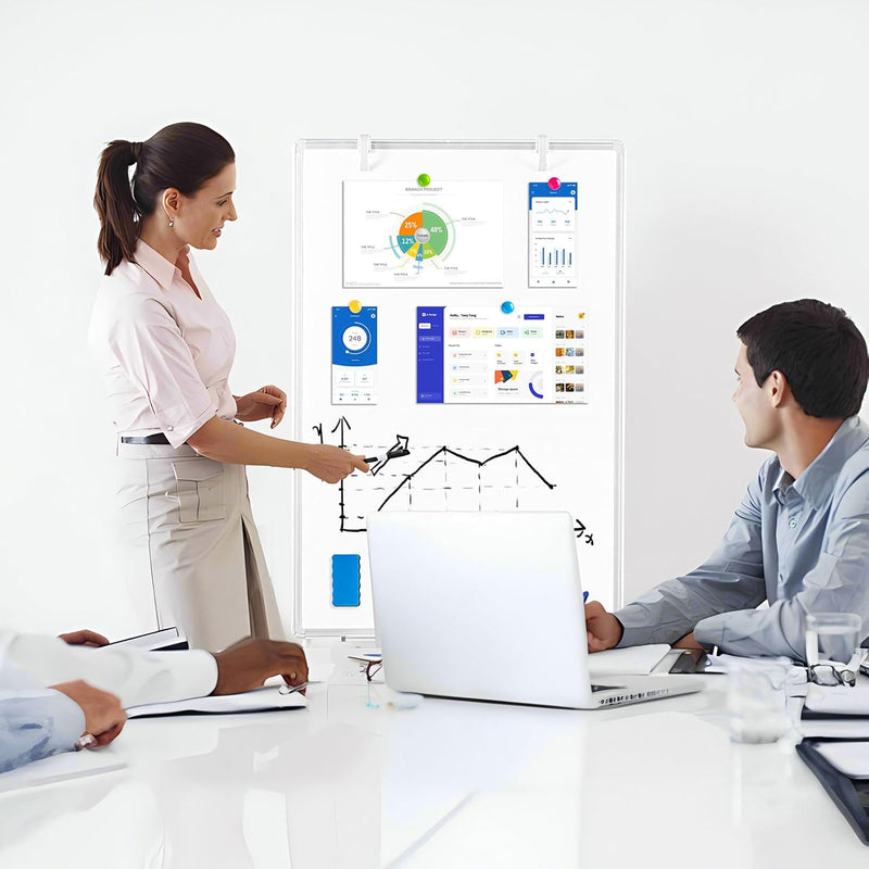 60x90CM Portable Flipchart Stand Height Adjustable Board