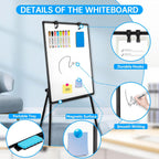 60x90CM Portable Flipchart Stand Height Adjustable Board