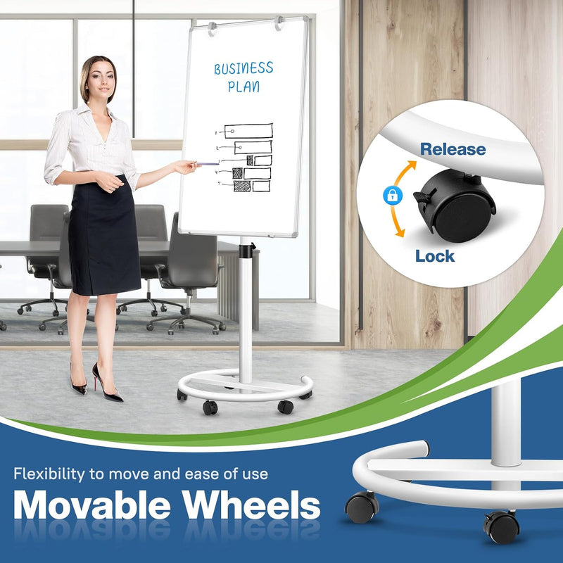 60x90CM Portable Flipchart Stand Height Adjustable Board