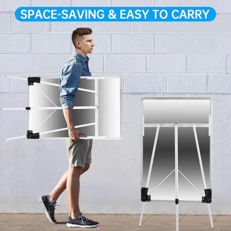 60x90CM Portable Flipchart Stand Height Adjustable Board