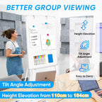 60x90CM Portable Flipchart Stand Height Adjustable Board