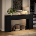 155CM Fluted Narrow Console Table with Storage Cabinets