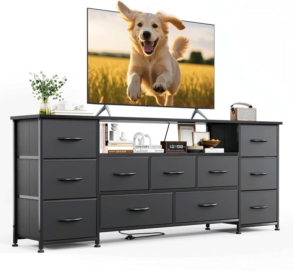 63" TV Cabinet Dresser for Bedroom with 11