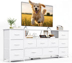 63" TV Cabinet Dresser for Bedroom with 11