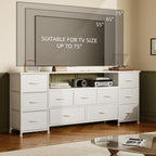 63" TV Cabinet Dresser for Bedroom with 11