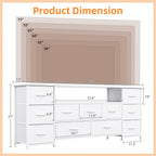 63" TV Cabinet Dresser for Bedroom with 11