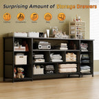 63" TV Cabinet Dresser for Bedroom with 11
