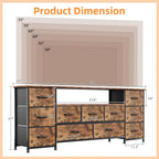 63" TV Cabinet Dresser for Bedroom with 11