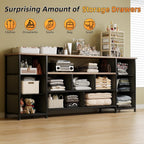 63" TV Cabinet Dresser for Bedroom with 11