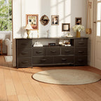63" TV Cabinet Dresser for Bedroom with 11