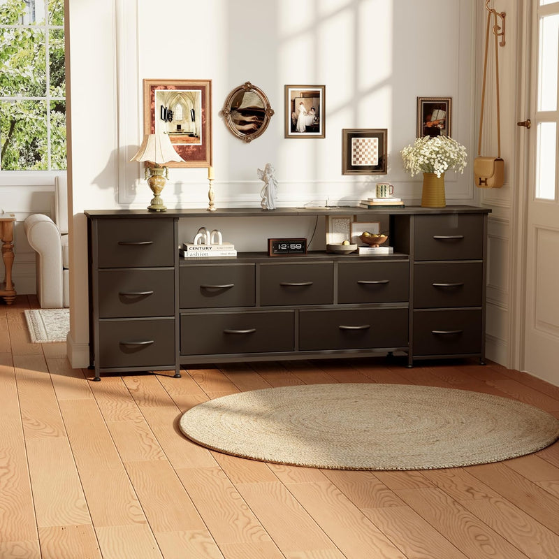 63" TV Cabinet Dresser for Bedroom with 11
