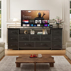 63" TV Cabinet Dresser for Bedroom with 11