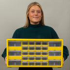 64-Drawer Plastic Drawer Storage Cabinet for Garage Organisation