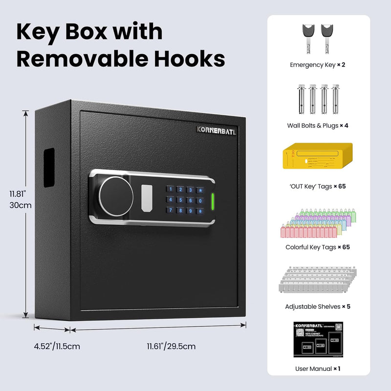 65 Key Safe Wall Mounted Lock Box