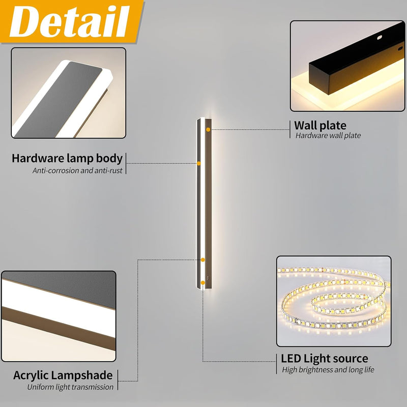 6500K Cool Outdoor Wall Light Modern Porch