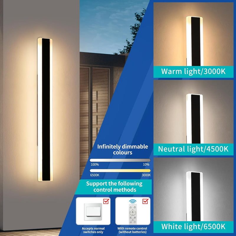 6500K Cool Outdoor Wall Light Modern Porch