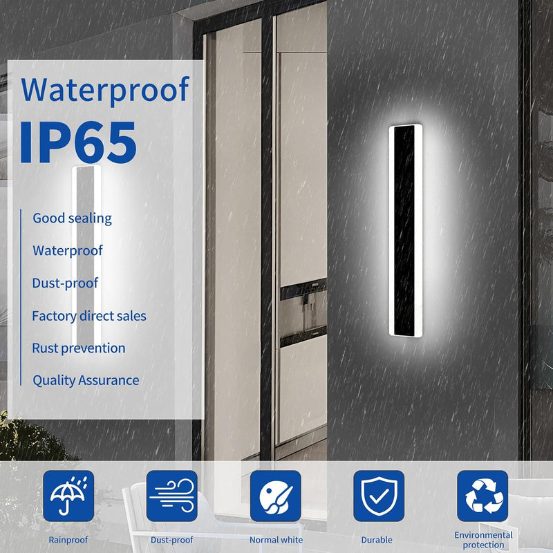 6500K Cool Outdoor Wall Light Modern Porch