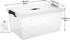 65lx6 Storage Boxes Carry Plastic Box with Lids (6 Pack)