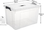 65lx6 Storage Boxes Carry Plastic Box with Lids (6 Pack)