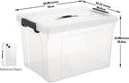 65lx6 Storage Boxes Carry Plastic Box with Lids (6 Pack)