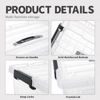 65lx6 Storage Boxes Carry Plastic Box with Lids (6 Pack)