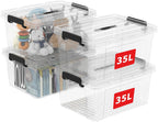 65lx6 Storage Boxes Carry Plastic Box with Lids (6 Pack)