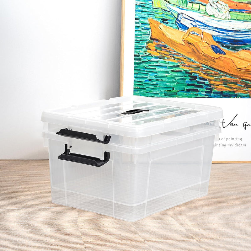 65lx6 Storage Boxes Carry Plastic Box with Lids (6 Pack)