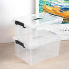 65lx6 Storage Boxes Carry Plastic Box with Lids (6 Pack)