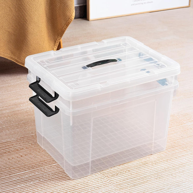 65lx6 Storage Boxes Carry Plastic Box with Lids (6 Pack)