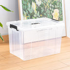 65lx6 Storage Boxes Carry Plastic Box with Lids (6 Pack)