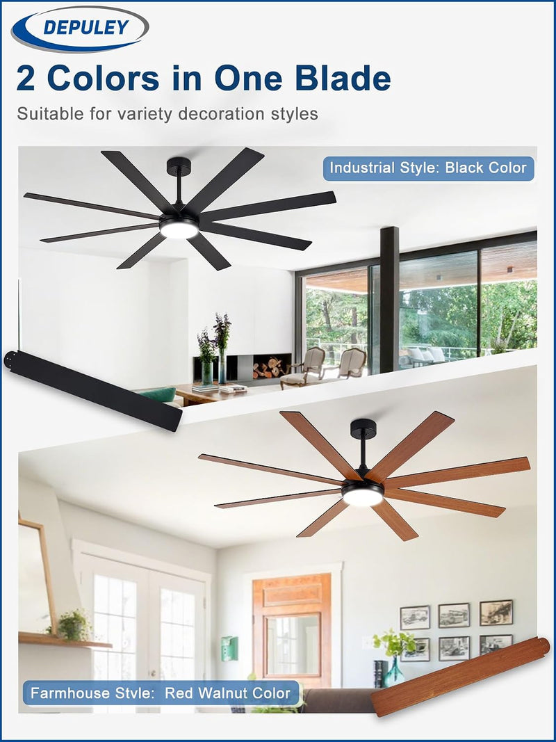 66" Ceiling Fans with Lights: Large