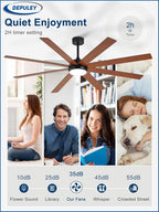 66" Ceiling Fans with Lights: Large