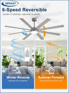 66" Ceiling Fans with Lights: Large
