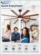 66" Ceiling Fans with Lights: Large