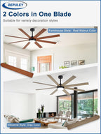 66" Ceiling Fans with Lights: Large