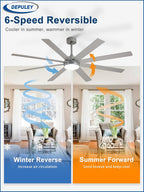 66" Ceiling Fans with Lights: Large