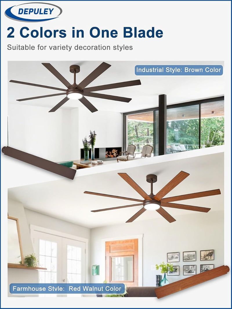 66" Ceiling Fans with Lights: Large