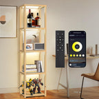 67" Glass Display Shelf with Dimmable LED Floor