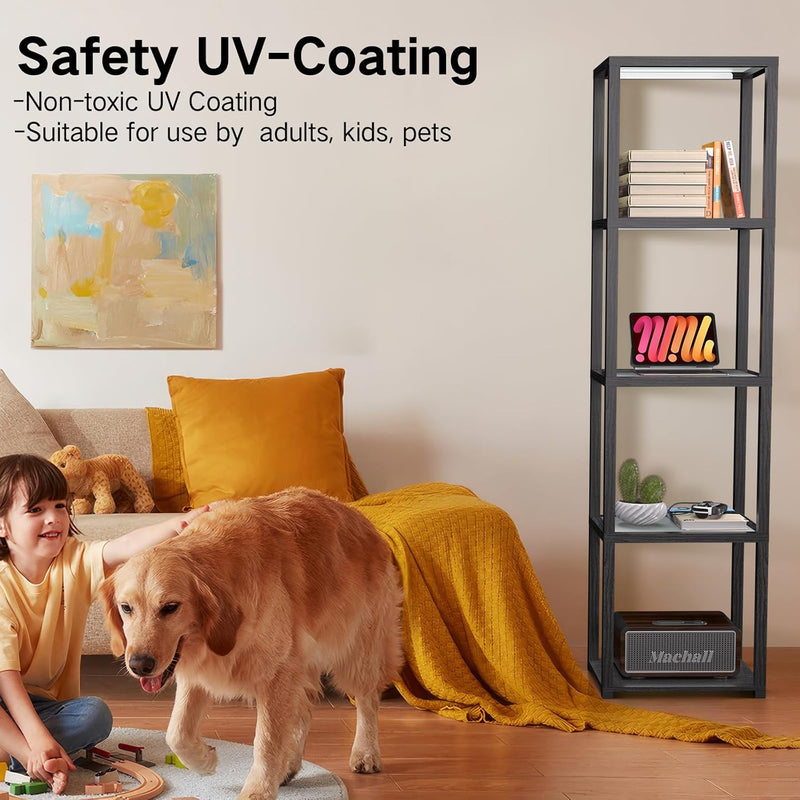67" Glass Display Shelf with Dimmable LED Floor