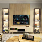 67" Glass Display Shelf with Dimmable LED Floor