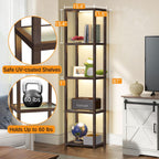 67" Glass Display Shelf with Dimmable LED Floor