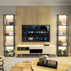 67" Glass Display Shelf with Dimmable LED Floor